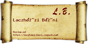 Laczházi Béni névjegykártya